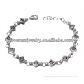 Square cz stone 925 silver customizable bracelets